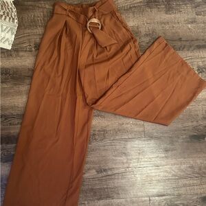 Elegant Brown High-Waisted Women's Pants